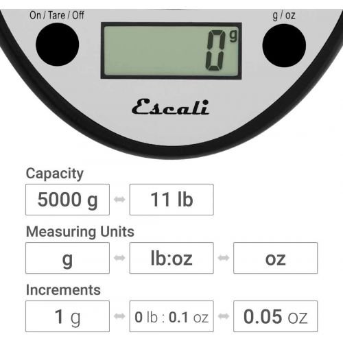  Escali Primo P115CH Precision Kitchen Food Scale for Baking and Cooking, Lightweight and Durable Design, LCD Digital Display, Black: Digital Kitchen Scales: Kitchen & Dining