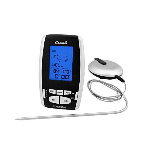  Escali DHRW1 Wireless BBQ/Meat/Fish Thermometer, 200 Foot/ 65 Meter Range, Stainless Steel Probe, Black/Silver: Kitchen & Dining