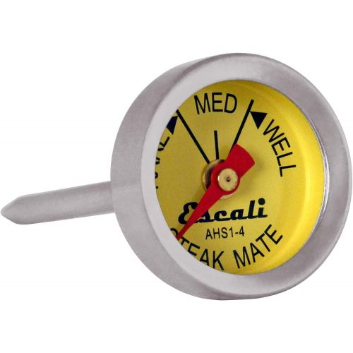  Escali AHS1-4 Easy Read Mini Steak Thermometer Set, Dial Reads Rare, Medium & Well, Dishwasher Safe, Silver: Kitchen & Dining