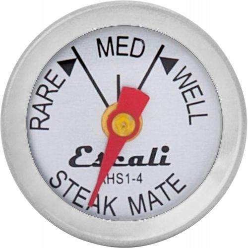  Escali AHS1-4 Easy Read Mini Steak Thermometer Set, Dial Reads Rare, Medium & Well, Dishwasher Safe, Silver: Kitchen & Dining