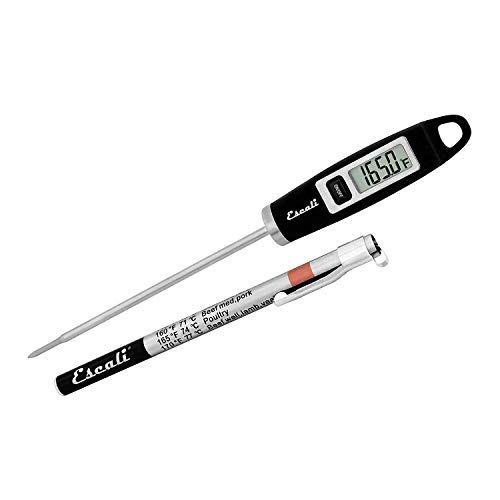  Escali DH1-B Gourmet Digital Stainless Steel Probe Meat Thermometer, Quick Read Measurements, Pocket Sheath w/Cooking Temperatures, -49/392F Degree Range, Black: Kitchen & Dining