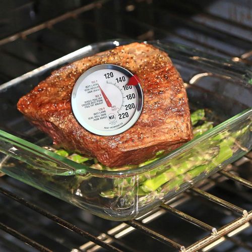  Escali AH1 NSF Certified ProAccurate Oven Safe Meat Thermometer, Extra Large Dial, Silver: Kitchen & Dining