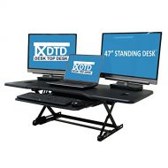 Escape DTD - Height adjustable standing desk riser with sliding keyboard tray, 47-Inch, (Large size, Black)