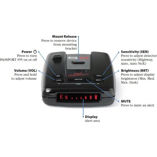  [아마존베스트]Escort Passport S55 High Performance Pro Radar and Laser Detector with DSP (High-Intensity Red Display)