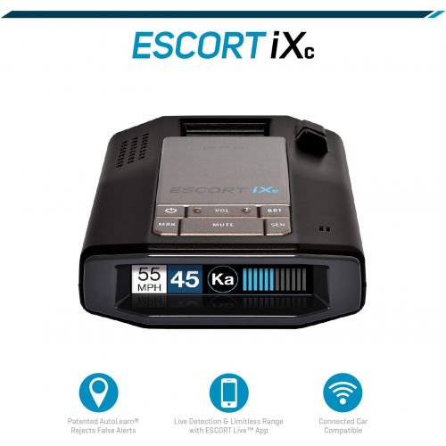  [아마존베스트]Escort ESCORT iXc Extended Range Wi-Fi Laser Radar Detector w/Auto Learn Protection & Voice Alerts