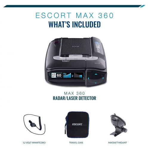  Escort ESCORT MAX360 - Laser Radar Detector, GPS for Fewer False Alerts, Lightning Fast Response, Directional Alerts, Dual Antenna Front and Rear, Bluetooth, Voice Alerts, OLED Display, E