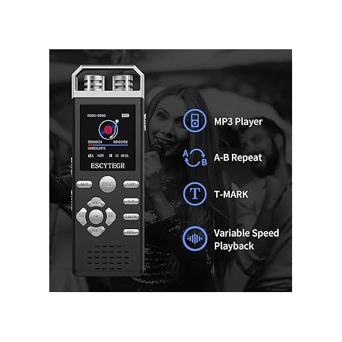  80GB Digital Voice Activated Recorder 1536KBPS Audio Voice Recorder with Playback Recording Device Dictaphone Sound Tape Recorder with Password Protection for Lectures,Meetings