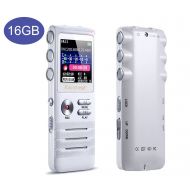 Escytegr Voice Activated Recorder Double Microphone Timed Recording 16GB Audio Voice Recorder MP3 Music Player 1536kbps Dictaphone for Lectures Meetings