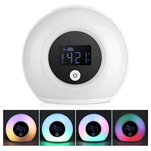  Esenlong Wake Up Licht Bunte Wake Up Atmen Lampe Kinder Bluetooth Lautsprecher Tisch Licht Wecker fuer Schlafzimmer Smart Telefon Laptop PC Und Alle Bluetooth Fahigen Geraten