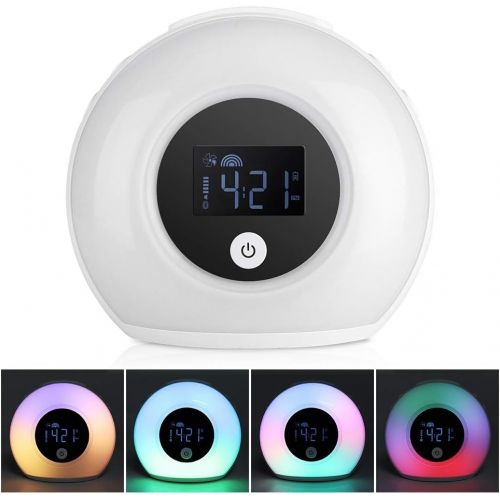  Esenlong Wake Up Licht Bunte Wake Up Atmen Lampe Kinder Bluetooth Lautsprecher Tisch Licht Wecker fuer Schlafzimmer Smart Telefon Laptop PC Und Alle Bluetooth Fahigen Geraten