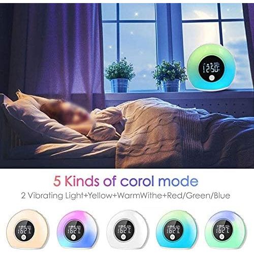  Esenlong Wake Up Licht Bunte Wake Up Atmen Lampe Kinder Bluetooth Lautsprecher Tisch Licht Wecker fuer Schlafzimmer Smart Telefon Laptop PC Und Alle Bluetooth Fahigen Geraten