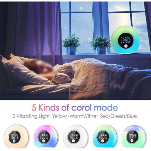  Esenlong Wake Up Licht Bunte Wake Up Atmen Lampe Kinder Bluetooth Lautsprecher Tisch Licht Wecker fuer Schlafzimmer Smart Telefon Laptop PC Und Alle Bluetooth Fahigen Geraten