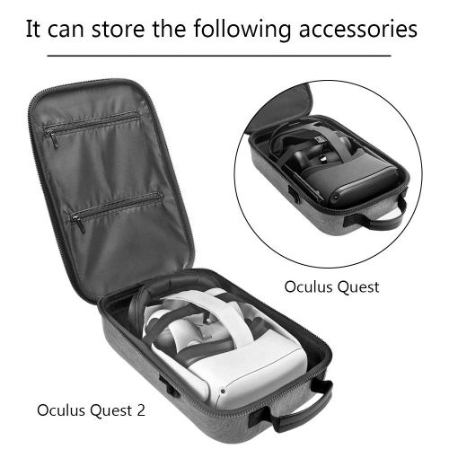  Esimen Fashion Travel Case for Oculus Quest 2 /Quest VR Gaming Headset and Controllers Accessories Carrying Bag (Gray)