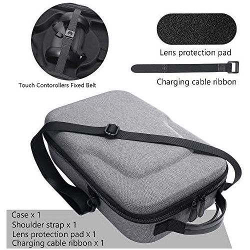  [아마존베스트]Esimen Fashion Travel Case for Oculus Quest VR Gaming Headset and Controllers Accessories Waterproof Carrying Bag (Gray)