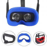 Esimen VR Face Silicone Mask Pad & Face Cover for Oculus Quest Face Cushion Cover Sweatproof Lightproof (Blue)