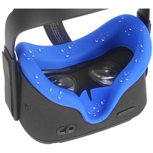  Esimen VR Face Silicone Mask Pad & Face Cover for Oculus Quest Face Cushion Cover Sweatproof Lightproof (Blue)