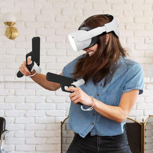  [아마존베스트]Esimen VR Headset Wall Mount Storage Stand Hook for Oculus Quest 2 Grip Game Gun Pistol Case(Black)