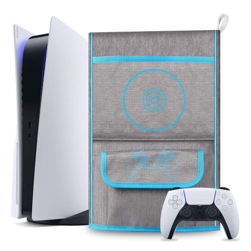  [아마존베스트]Esimen Dust Sleeve Protective Case for PS5 Console /Playstation 5 Digital Edition ,PS5 Controller Travel Case Compatible with 12 Game Disc Pockets