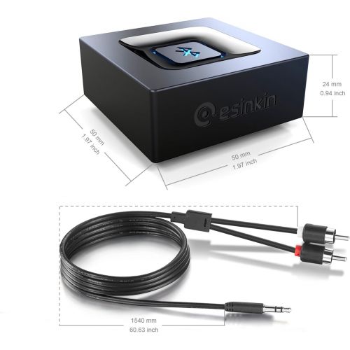  [아마존 핫딜]  [아마존핫딜]Esinkin Bluetooth Audio Adapter for Music Streaming Sound System, esinkin W29-us Wireless Audio Adapter Works with Smart Phones and Tablets, Wireless Adapter for Speakers