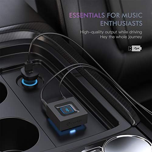  [아마존베스트]-Service-Informationen Esinkin Bluetooth Audio Adaptor for Music Streaming Sound System, Wireless Audio Adaptor, Works with Smartphones and Tablets, Bluetooth Receiver for Speakers, Black