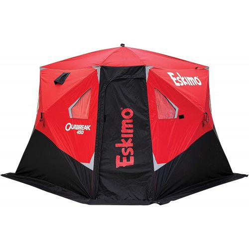  Eskimo 32150 Outbreak 450 Pop-Up Hub-Style Ice Fishing Shelter, Oversized Extra Large Door, 75 Square Feet of Fishable Area, Extra Tall