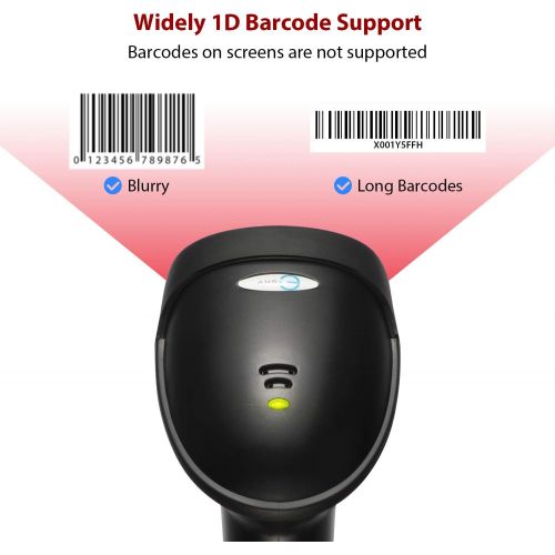  [아마존베스트]Esky USB Automatic Barcode Scanner Scanning Reader Wired Handheld/Handfree 1D Laser Bar Code USB Wired for POS System Sensing and Scan Black with Adjustable Stand,For Store, Superm