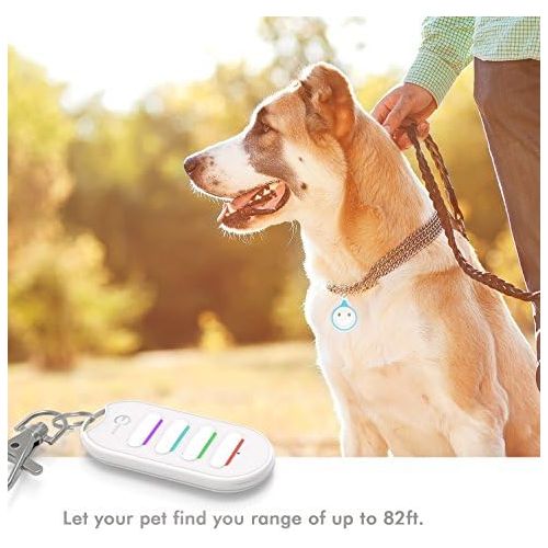  [아마존베스트]Esky Key Finder, Wireless Key Finder RF Finder Transmitter with Receiver LED Torch Sound Signal Light Sign (White)