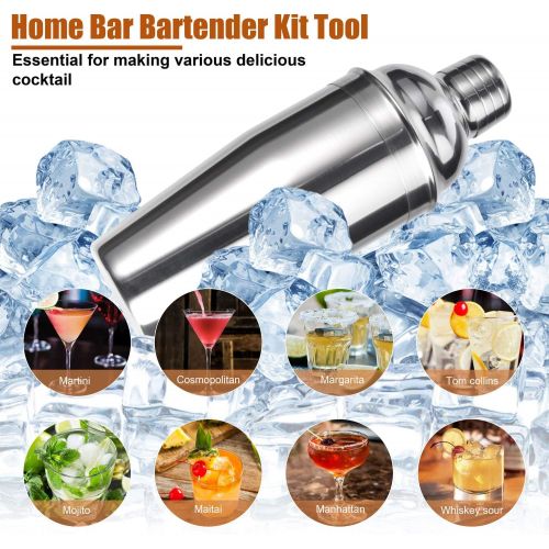  [아마존베스트]Esmula Bartender Kit with Stylish Bamboo Stand, 12 Piece Cocktail Shaker Set for Mixed Drink, Professional Stainless Steel Bar Tool Set - Cocktail Recipes Booklet(25 oz)