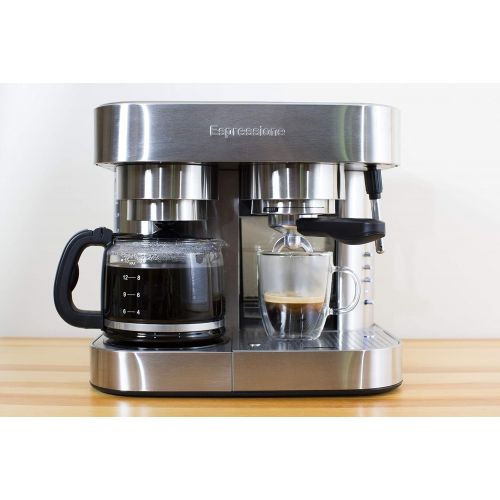  Espressione Stainless Steel Machine Espresso and Coffee Maker, 1.5 L