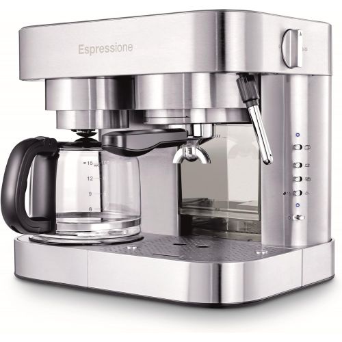  Espressione Stainless Steel Machine Espresso and Coffee Maker, 1.5 L