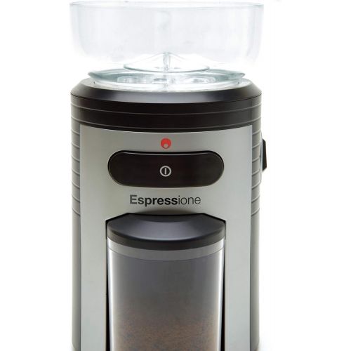  Espressione Professional Conical Burr Coffee Grinder, Black/Silver