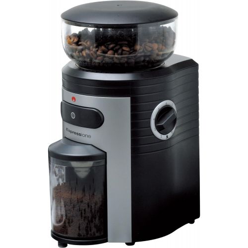  Espressione Professional Conical Burr Coffee Grinder, Black/Silver