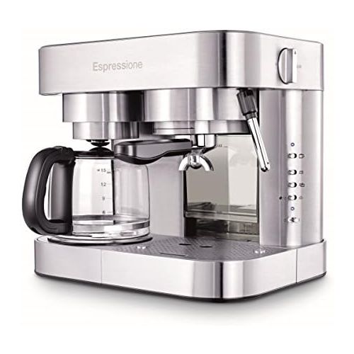  Espressione EM-1040 Stainless Steel Machine Espresso and Coffee Maker, 1.5 L