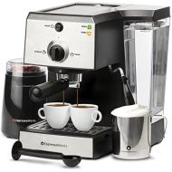 EspressoWorks 7 Pc All-In-One Espresso Machine & Cappuccino Maker Barista Bundle Set wBuilt-In Steamer & Frother (Inc: Coffee Bean Grinder, Portafilter, Milk Frothing Cup, SpoonTamper & 2 Cups