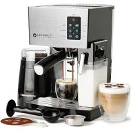 EspressoWorks 19-Bar Espresso, Cappuccino and Latte Maker 10-Piece Set - Brew Cappuccino and Latte with One Button - Espresso Machine with Milk Steamer 1250W - Coffee Gifts (Silver)