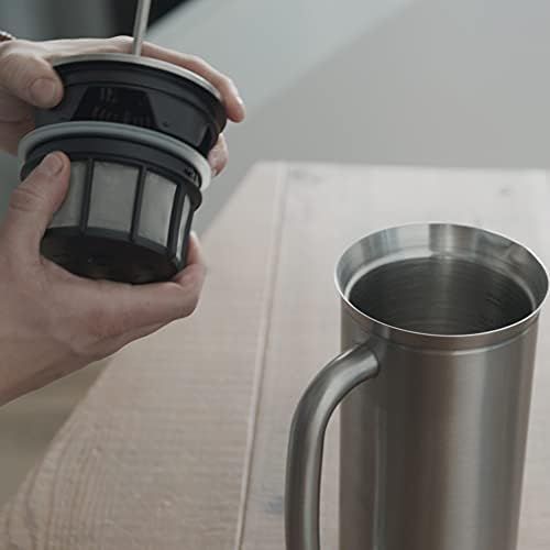  Espro French Press P7, Kaffee Stempelkanne mit Thermofunktion, Coffee-Maker, Kaffeezubereiter, 0,55 Liter, Hochglanz, Edestahl, Edelstahl poliert