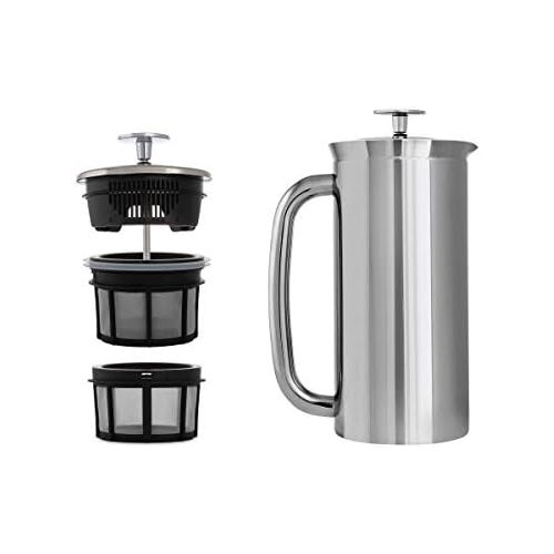  Espro French Press P7, Kaffee Stempelkanne mit Thermofunktion, Coffee-Maker, Kaffeezubereiter, Edelstahl poliert, 550 ml