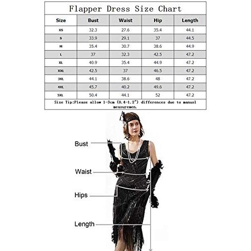  할로윈 용품Esrtyeryh Women Costume 1920s Gatsby Sequin Fringed Paisley Flapper Dress with 20s Accessories Set (2.