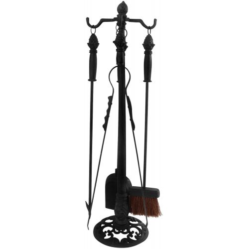  Esschert Design USA Esschert Design FF70B Fireplace Tool Stand with Four Tools