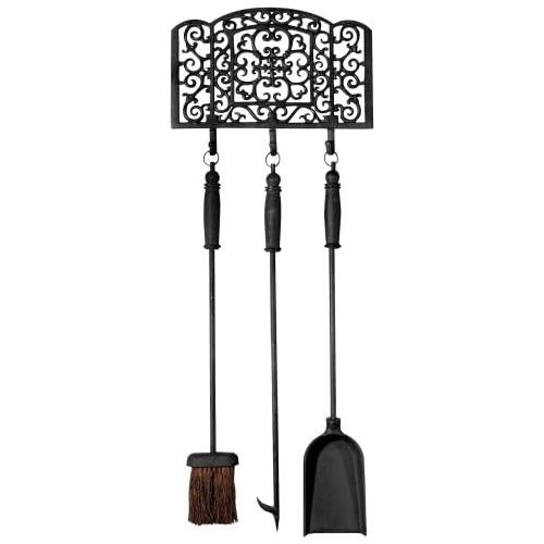  Esschert Design USA FF28B Cast Iron Fireplace Tool Set