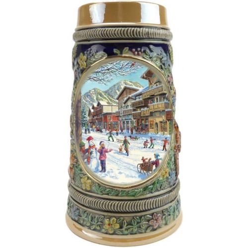  [아마존베스트]Essence of Europe Gifts E.H.G Beer Stein “Winter In Germany” Beer Mug by E.H.G (#1 in Collection of Four Steins) | .50 Liter