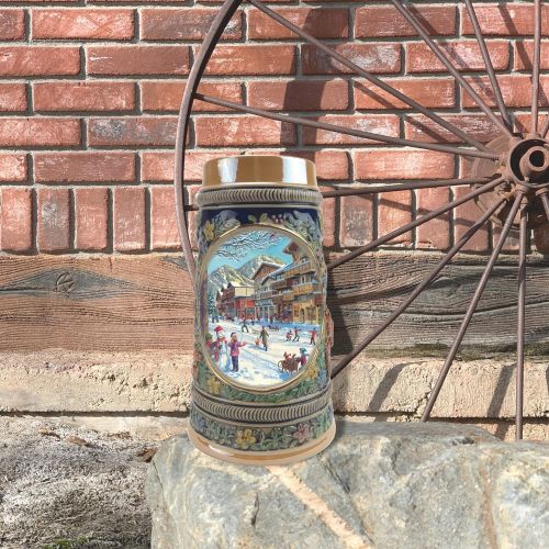  [아마존베스트]Essence of Europe Gifts E.H.G Beer Stein “Winter In Germany” Beer Mug by E.H.G (#1 in Collection of Four Steins) | .50 Liter