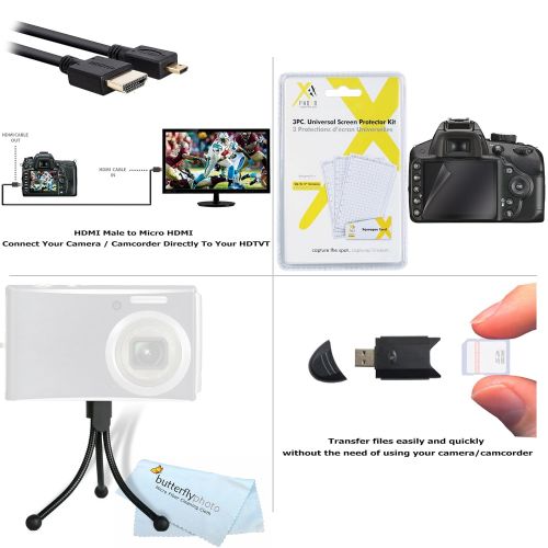 버터플라이 ButterflyPhoto Essential Accessories Kit for Sony Alpha a6000, a6300, a5000, Alpha 7, a7, a7K, a7R Interchangeable Lens SLR Camera Includes Replacement NP-FW50 Battery + ACDC Charger + Case + 57