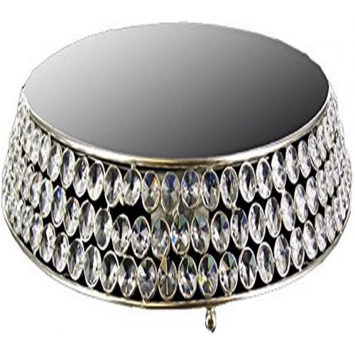  Essential Decor Entrada Collection 4.5x14.5x2 Round Clear Crystal Cake Stand
