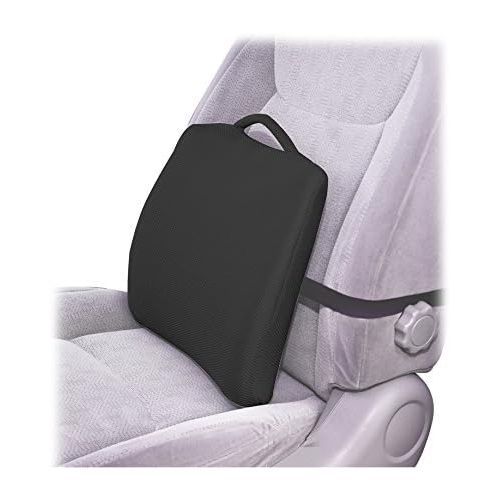  Essential Medical Supply Lumbar Cushion for Bucket Seats with Elastic Positioning Strap and Breathable Mesh Cover in Black