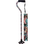 Essential Medical Supply Couture Offset Fashion Cane with Matching Standing Super Big Foot Tip, Swirl Style