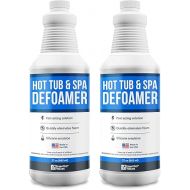 Hot Tub Foam Eliminator, 2 Pack Pool & Spa Defoamer (32oz/ Bottles) - Eliminate Foam Without Harsh Hot Tub Chemicals, Eco-Friendly & Safe w/Silicone Anti Foam. Get Foam Down and Enjoy Leisure Time