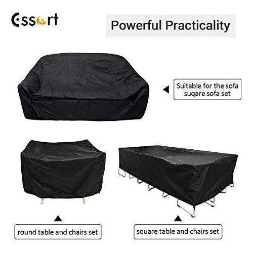  Essort garden furniture cover, tarpaulin protective cover, rain protection for garden furniture, garden tables, rectangular seating set, patio furniture, furniture sets, waterproof