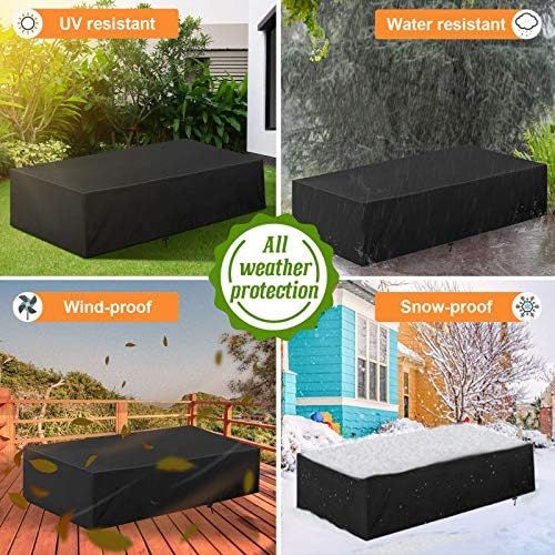  Essort garden furniture cover, tarpaulin protective cover, rain protection for garden furniture, garden tables, rectangular seating set, patio furniture, furniture sets, waterproof