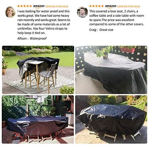  Essort garden furniture cover, tarpaulin protective cover, rain protection for garden furniture, garden tables, rectangular seating set, patio furniture, furniture sets, waterproof